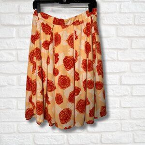 LulaRoe Pleated Floral Knee-Length Skirt